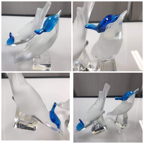 Lalique France Crystal Pimlico Blue Bird Figurine